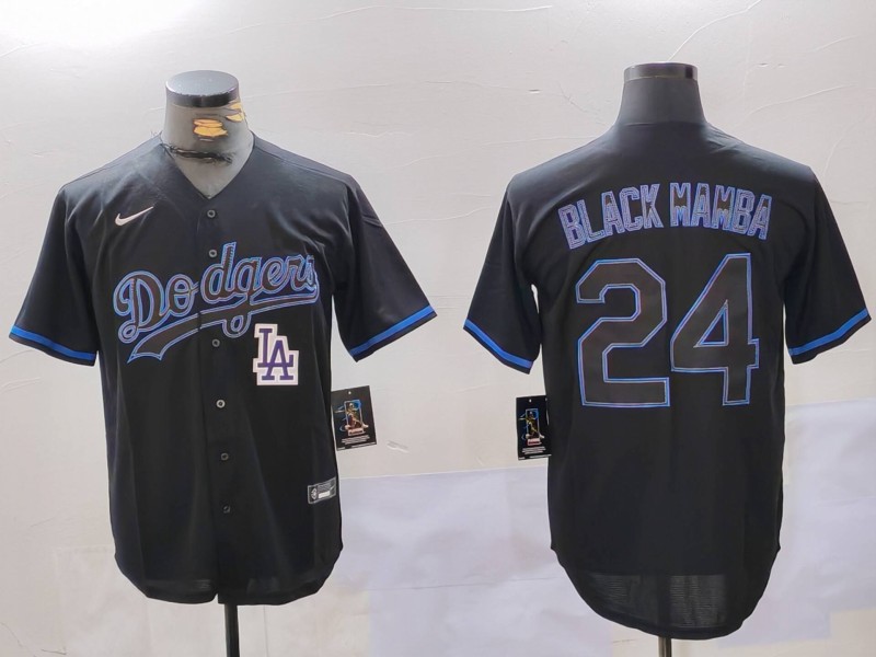 Men Los Angeles Dodgers #24 Black Mamba Black 2024 Nike MLB Jersey style 8281